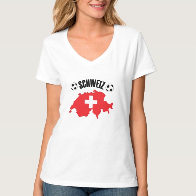 Schweiz Fussball Schweiz Karta T Shirt (Framsida)