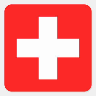 Schweiz Fyrkantigt Klistermärke