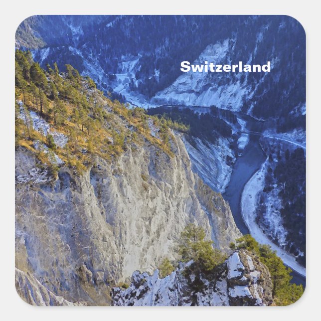 Schweiz Fyrkantigt Klistermärke (Framsida)
