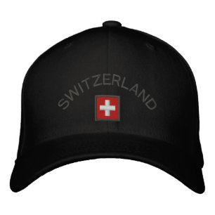 Schweiz Hat med Schweiz Flagga Broderad Keps