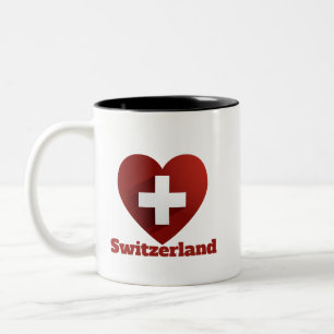 Schweiz Heart Flagga Två-Tonad Mugg