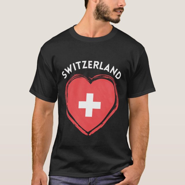 Schweiz hjärta t shirt (Framsida)