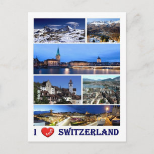 Schweiz - I Kärlek - Vykort