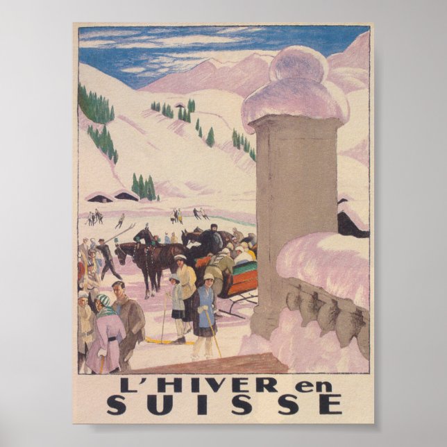 Schweiz i Winter Vintage resor Poster (Framsidan)