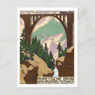 Schweiz järnväg, resor, Vintage Vykort