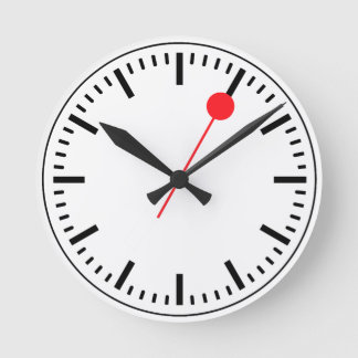 Schweiz järnvägsklocka rund klocka