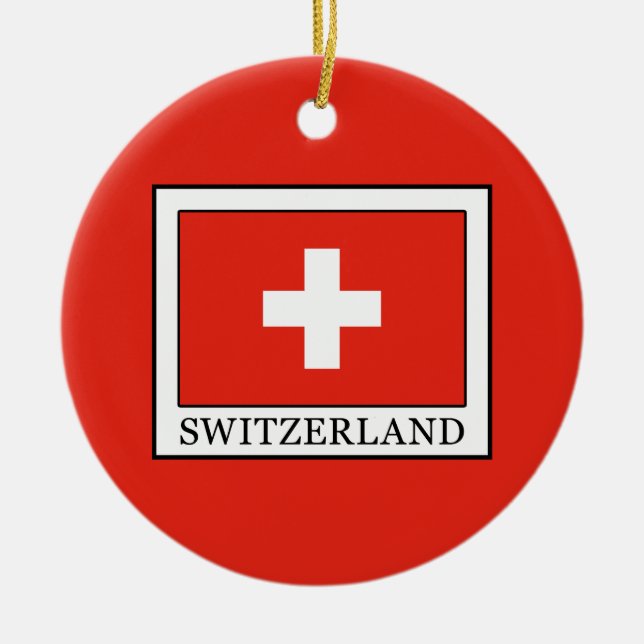 Schweiz Julgransprydnad Keramik (Framsidan)