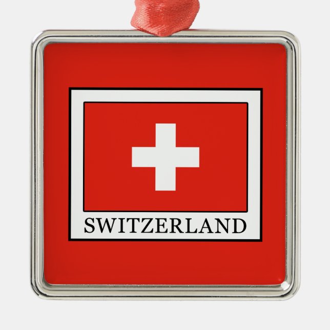 Schweiz Julgransprydnad Metall (Framsidan)