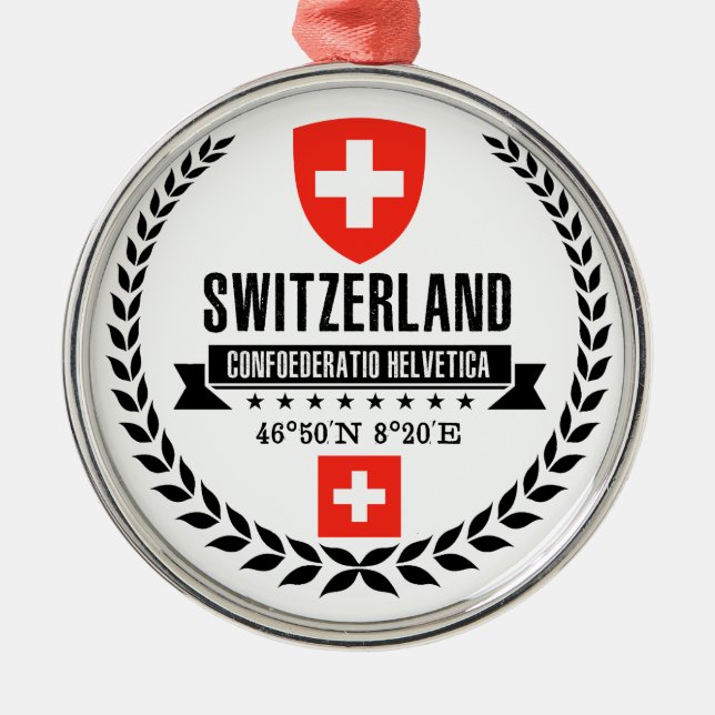 Schweiz Julgransprydnad Metall (Framsidan)