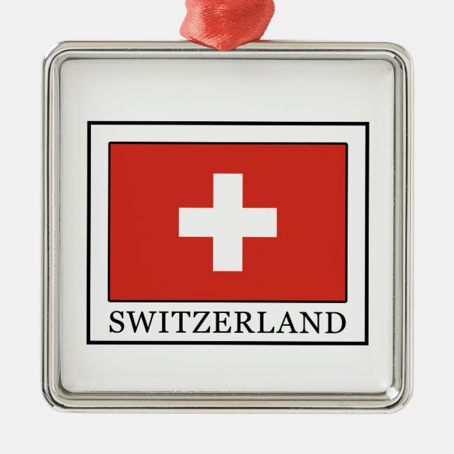 Schweiz Julgransprydnad Metall (Framsidan)