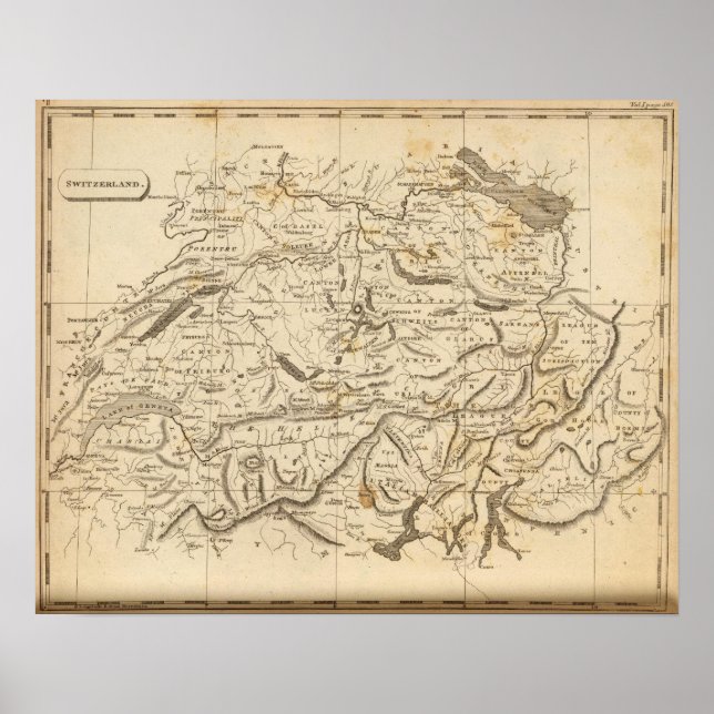 Schweiz Karta av Arrowsmith Poster (Framsidan)