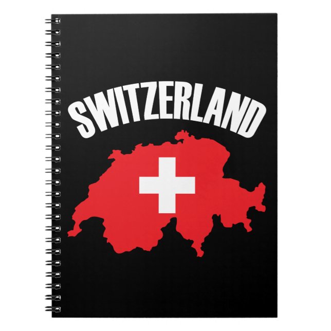 Schweiz Karta Flagga Anteckningsbok (Framsidan)