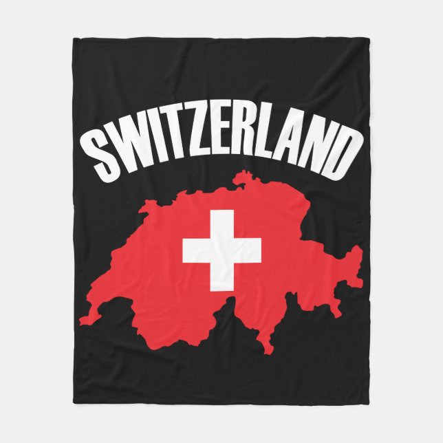 Schweiz Karta Flagga Fleecefilt (Framsidan)