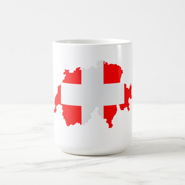 Schweiz karta flagga kaffemugg (Center)