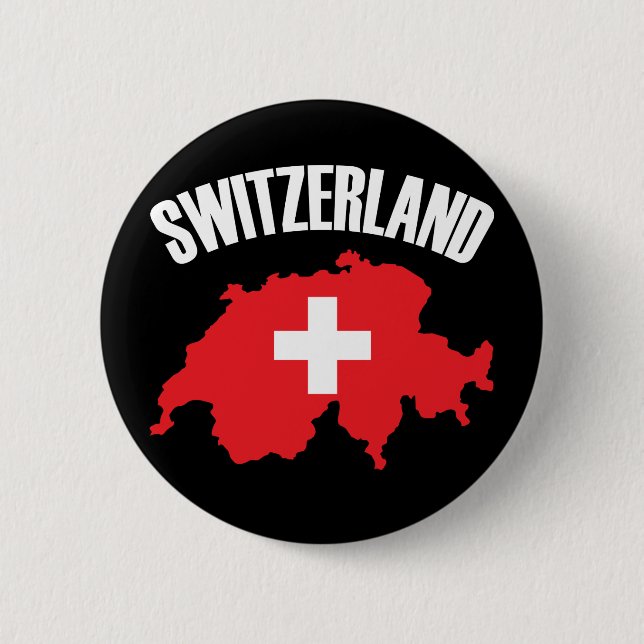 Schweiz Karta Flagga Knapp (Framsida)