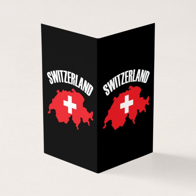 Schweiz Karta Flagga Kort (Utsida)
