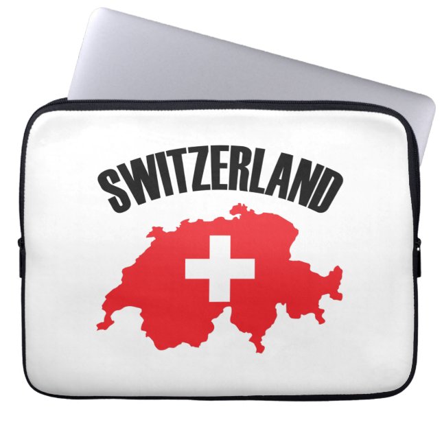 Schweiz Karta Flagga Laptop Fodral (Framsidan)