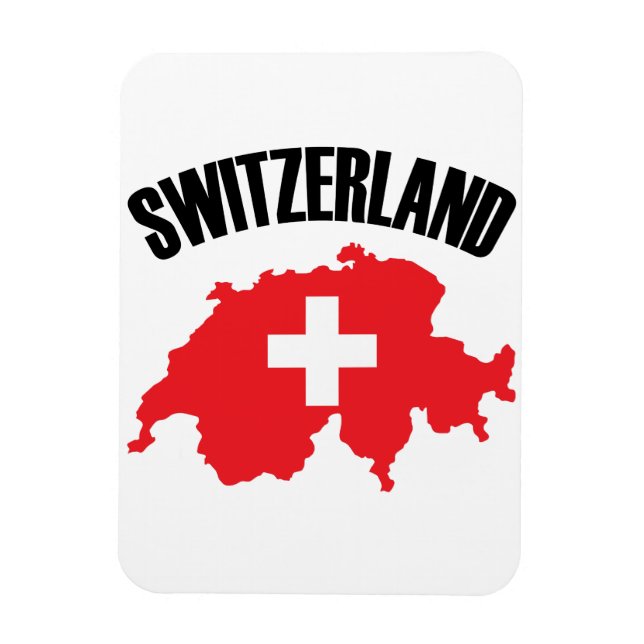 Schweiz Karta Flagga Magnet (Vertikal)