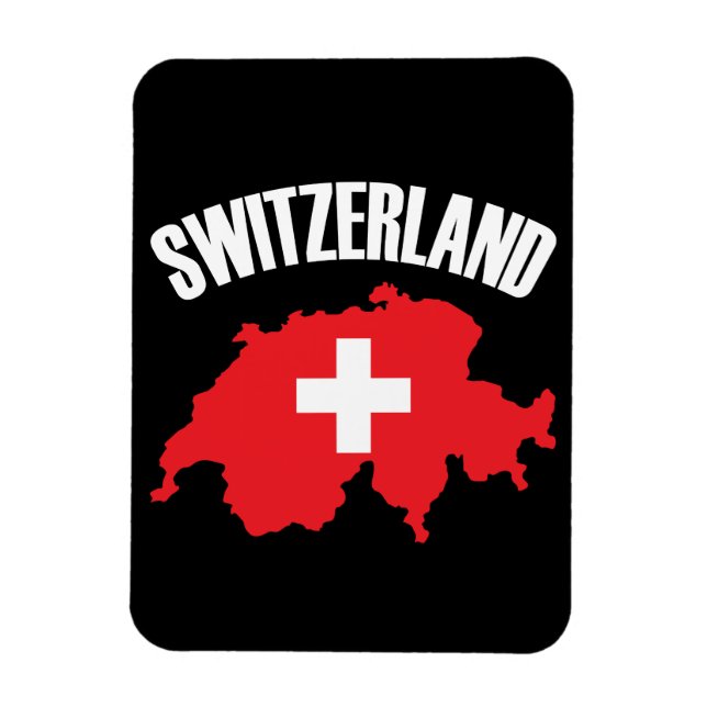 Schweiz Karta Flagga Magnet (Vertikal)