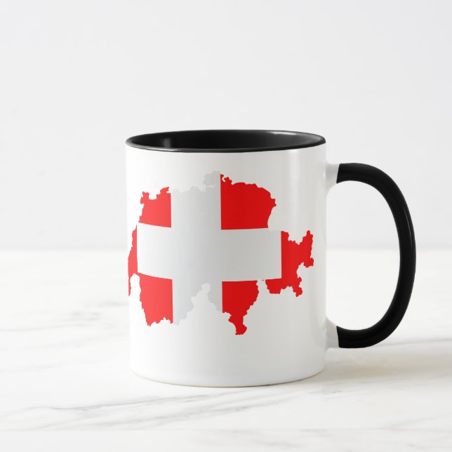 Schweiz karta flagga mugg (Höger)
