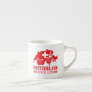 Schweiz Karta Flagga sedan 1291 Espressomugg