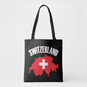 Schweiz Karta Flagga Tygkasse