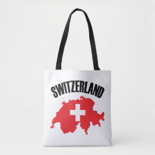 Schweiz Karta Flagga Tygkasse