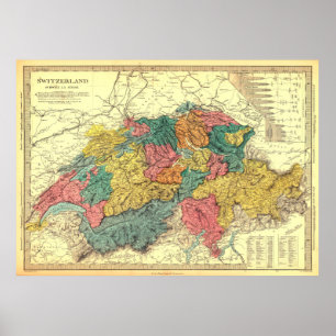 Schweiz karta Poster