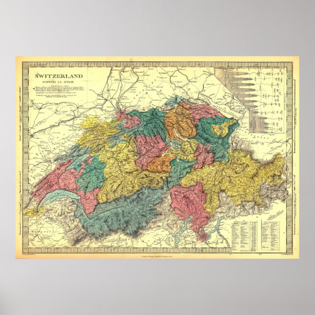 Schweiz karta Poster (Framsidan)