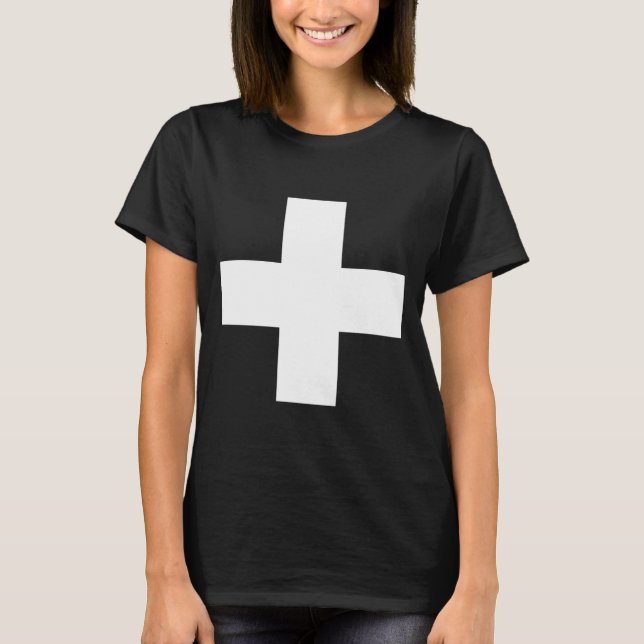 Schweiz Kor Schweiz Flagga T Shirt (Framsida)