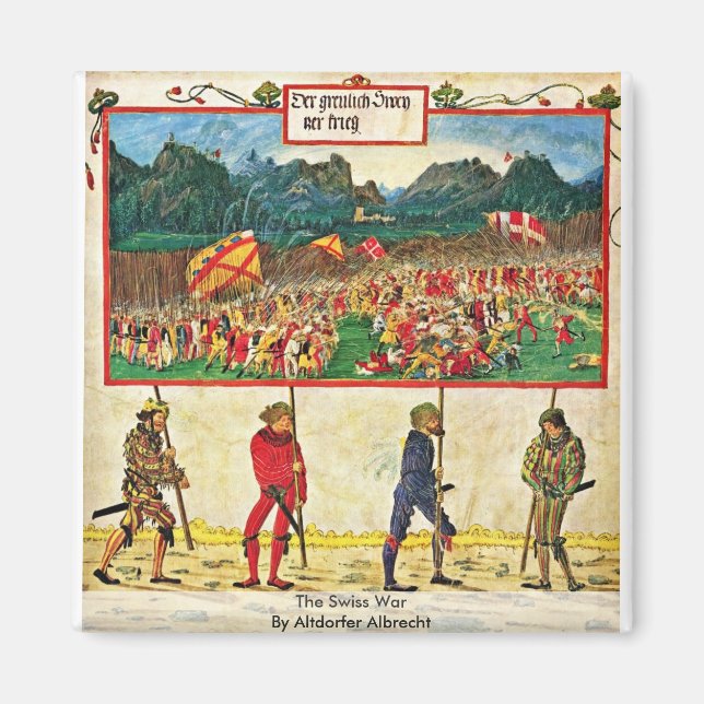 Schweiz Krig genom Altdorfer Albrecht Magnet (Framsidan)