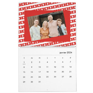 Schweiz   Lägg till ditt foto schweiziskt Flagga 2 Kalender
