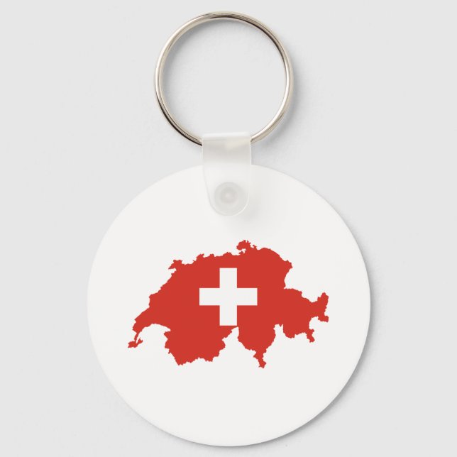 Schweiz Land Flagga Nyckelring (Framsida)