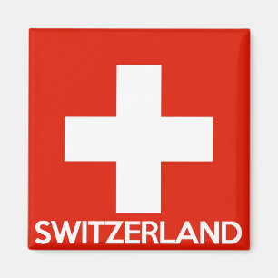 Schweiz land flagga-symbolen namn magnet