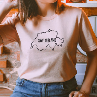 Schweiz Land Karta Schweiz Schweiz yttre Gräns T Shirt