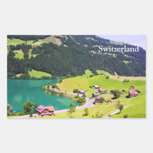 Schweiz landskap rektangulärt klistermärke