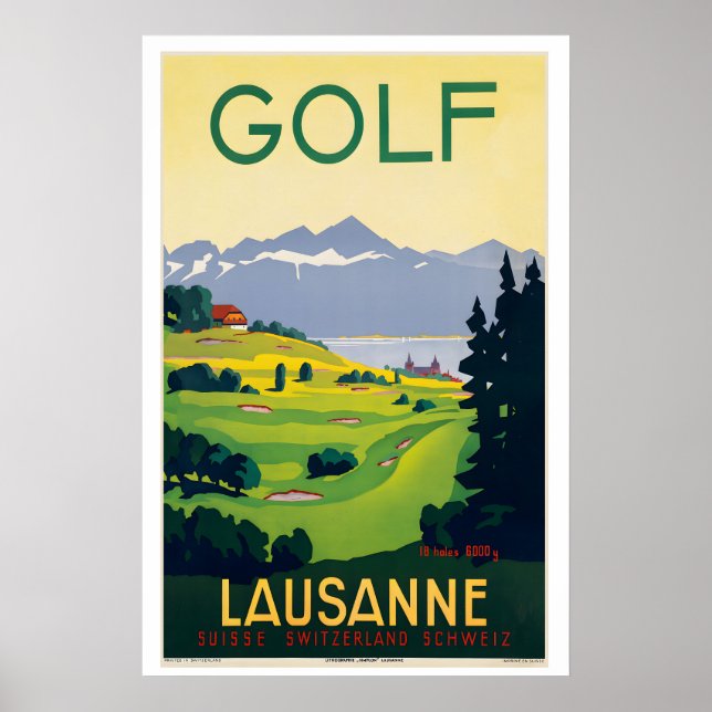 Schweiz Lausanne Vintage Resoreraffisch Poster (Framsidan)