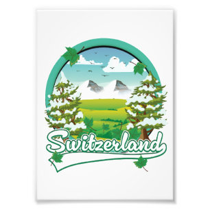 Schweiz logotyp för återresa fototryck