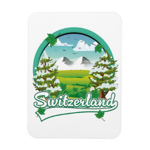 Schweiz logotyp för återresa magnet
