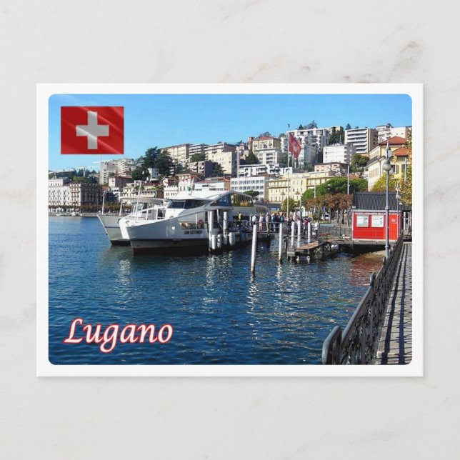 Schweiz - Lugano - Vykort (Framsida)
