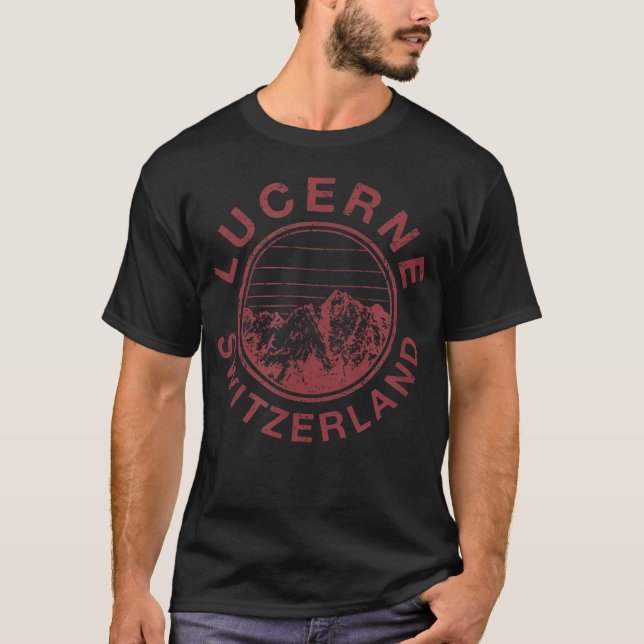 Schweiz Luzern Luzern Retro T Shirt (Framsida)