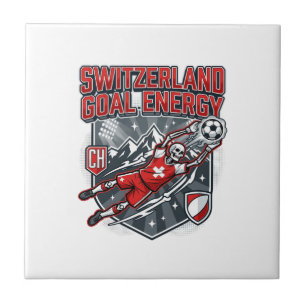 Schweiz Mål Energi Skelett Anfallare Nationer B Kakelplatta