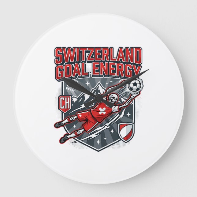 Schweiz Mål Energi Skelett Anfallare Nationer B Stor Klocka (Framsida)