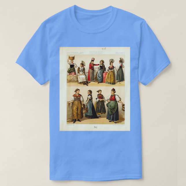 Schweiz mode och livsstil 1800-talet H T Shirt (Design framsida)