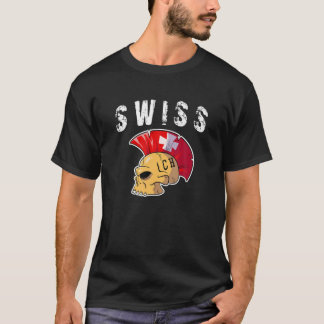 Schweiz Mohawk Skull Design Sport Supporter Su T Shirt