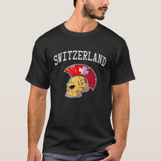 Schweiz Mohawk Skull Design Sport Supporter Su T Shirt