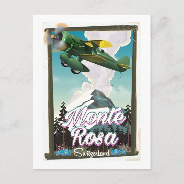 Schweiz Monta Rosa Resa affisch Vykort (Framsida)