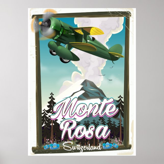 Schweiz Monta Rosa Resoraffisch Poster (Framsidan)