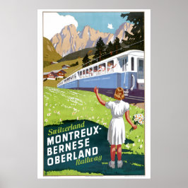 Schweiz Montreux-Bernese Oberland Railway Poster