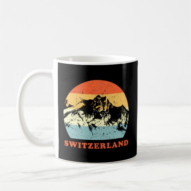 Schweiz Mountain Vacation Throwback Kaffemugg (Vänster)